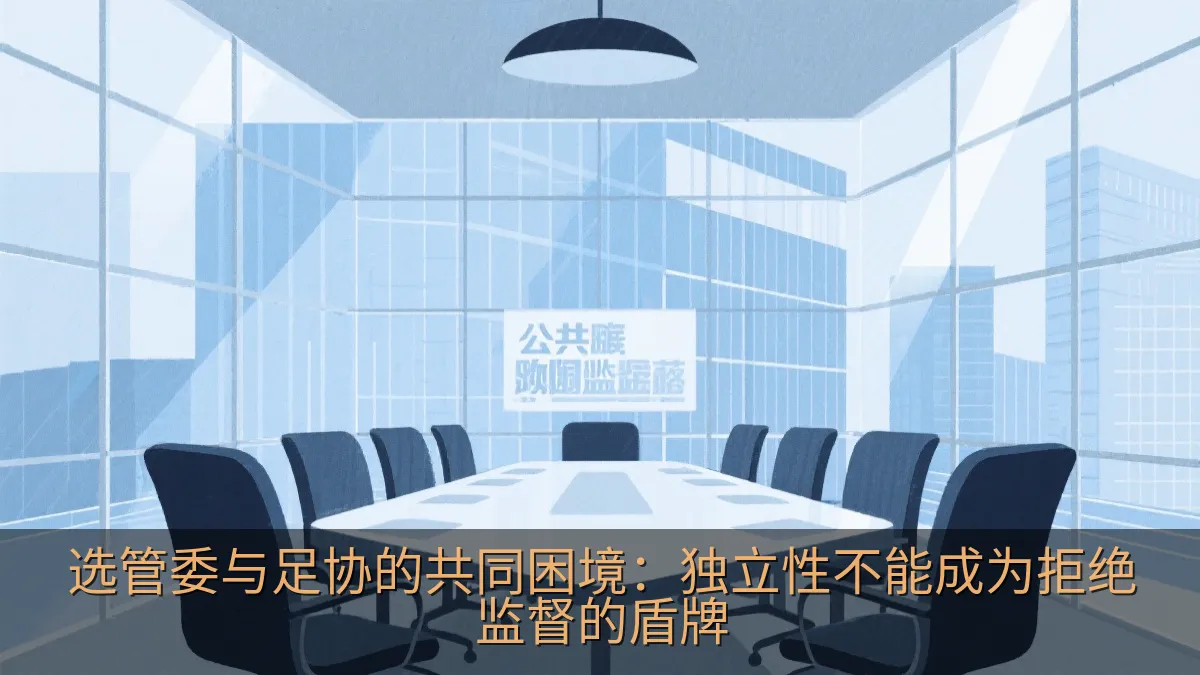 选管委与足协的共同困境：独立性不能成为拒绝监督的盾牌