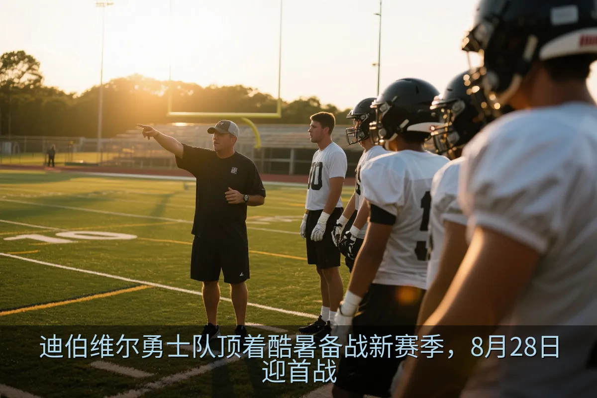 橄榄球教练在夏季训练场边指导队员